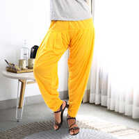 Yellow Plain Patiala Pants - Ethnic Region: Indian