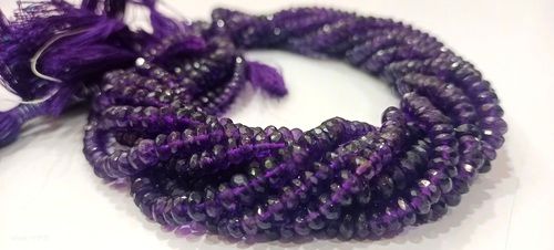 Natural Amethyst Gemstones Rondelle Faceted 4mm Strand 13 inches long