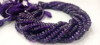 Natural Amethyst Gemstones Rondelle Faceted 4mm Strand 13 Inches Long - Beads Colour: Purple