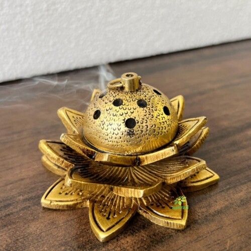 Aakrati Brass Dhoop Dani| Loban Holder| Incense Holder| Puja Article| Home Decor| (Yellow Antique)