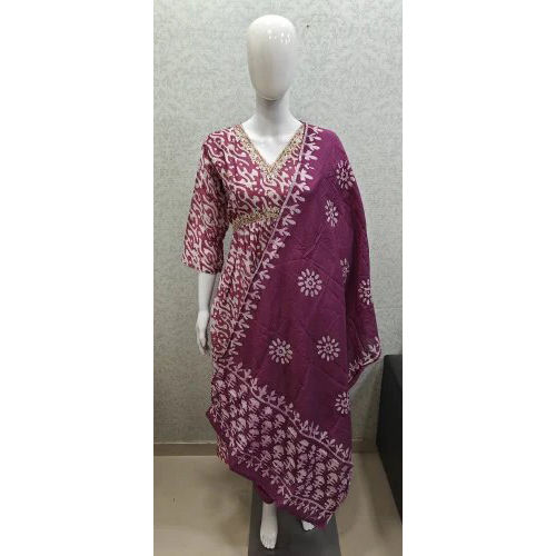 Indian Aliya Kurti With Pant N Duppata Set