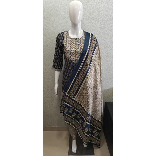 Cotton Kurti With Pant And Dupatta