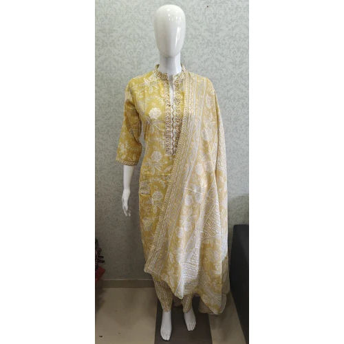 Washable Cotton Kurti With Pant And Dupatta