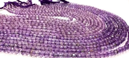 Natural Pink Amethyst Round Faceted 4mm Beads Strand 8 inches Long