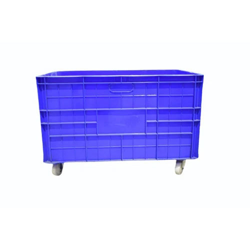 Blue Plastic Crates Super Jumbo With Wheel