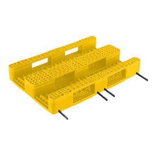 Plain Top 3 Skids Plastic Pallet SR