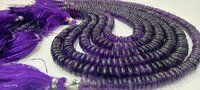 Natural Amethyst German Cut Plain 6 to 9mm Graduated Beads Strand 16'' Long