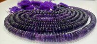 Natural Amethyst German Cut Plain 6 to 9mm Graduated Beads Strand 16'' Long