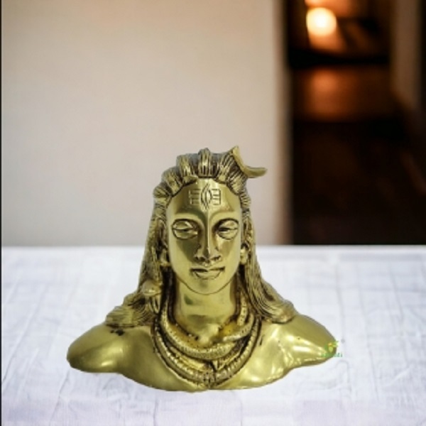 Lord Adi yogi Bust Statue- Hindu God and Destroyer of Evil - for Temple, Home/Office decor, Daily Worship Or Religious Puja Gift Item| Adiyogi Mahadev| Home Decor| Table Decor