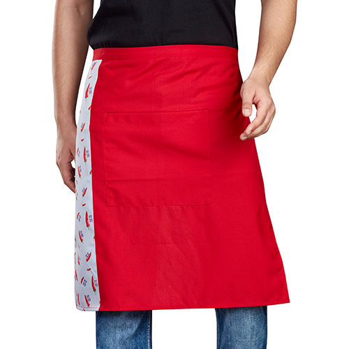 Red Plain Kitchen Waist Apron - Color: Different Available