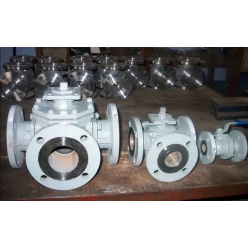 Coated Three Way Ball Valve