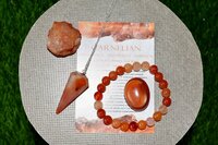 Carnelian Crystal Gift Set For Emotional Support and Protection, Real Polished Gemstones.