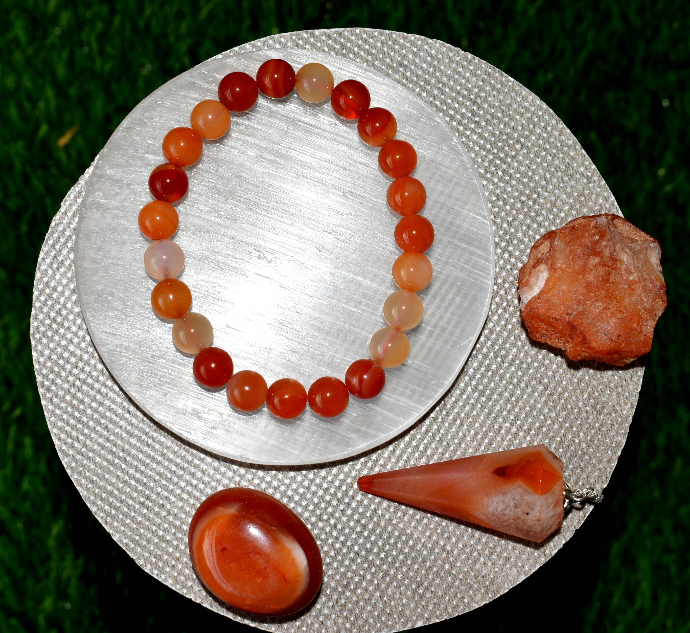 Carnelian Crystal Gift Set For Emotional Support and Protection, Real Polished Gemstones.