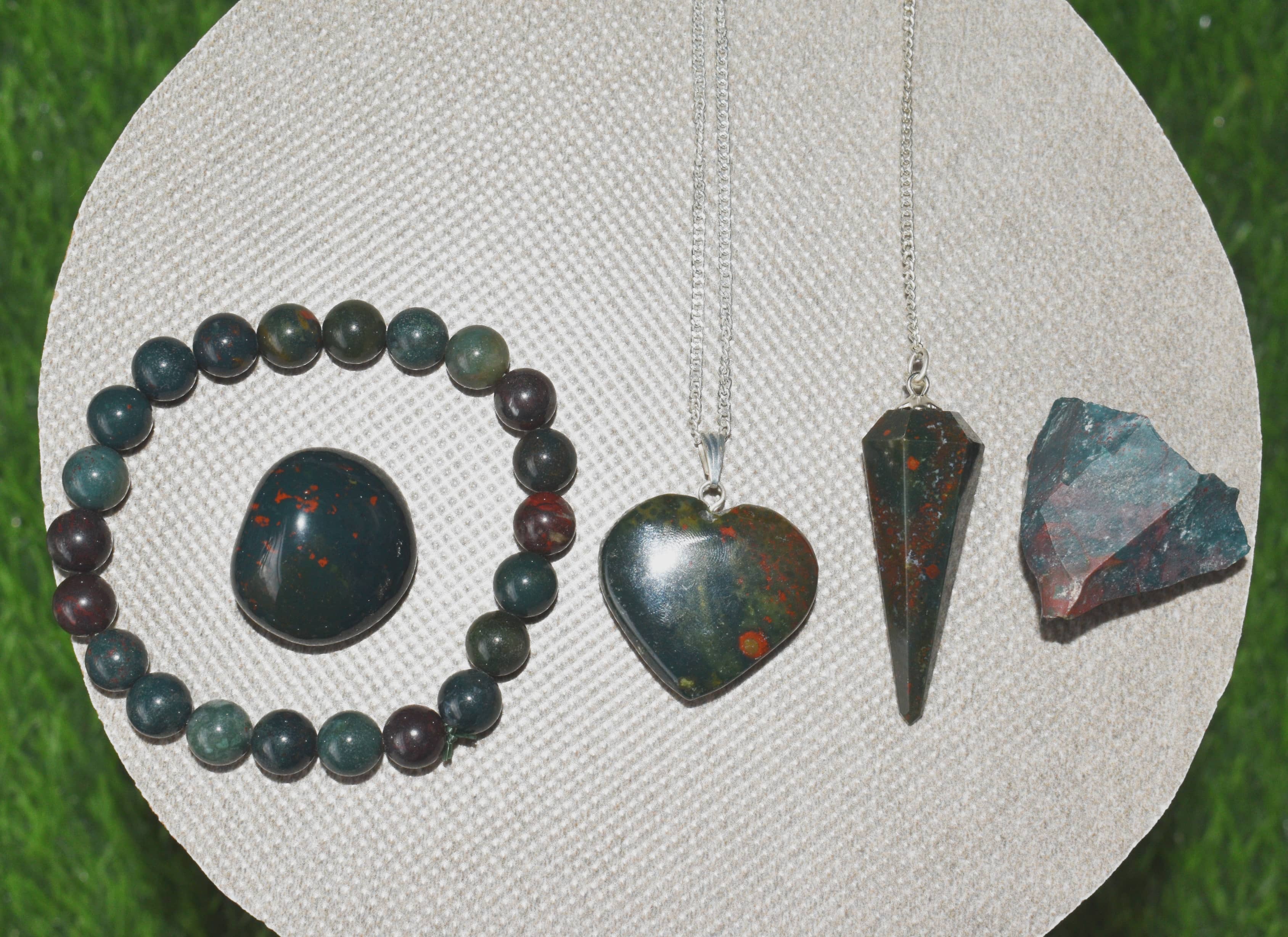 Bloodstone Crystal Gift Set For Emotional Support and Protection, Real Polished Gemstones.