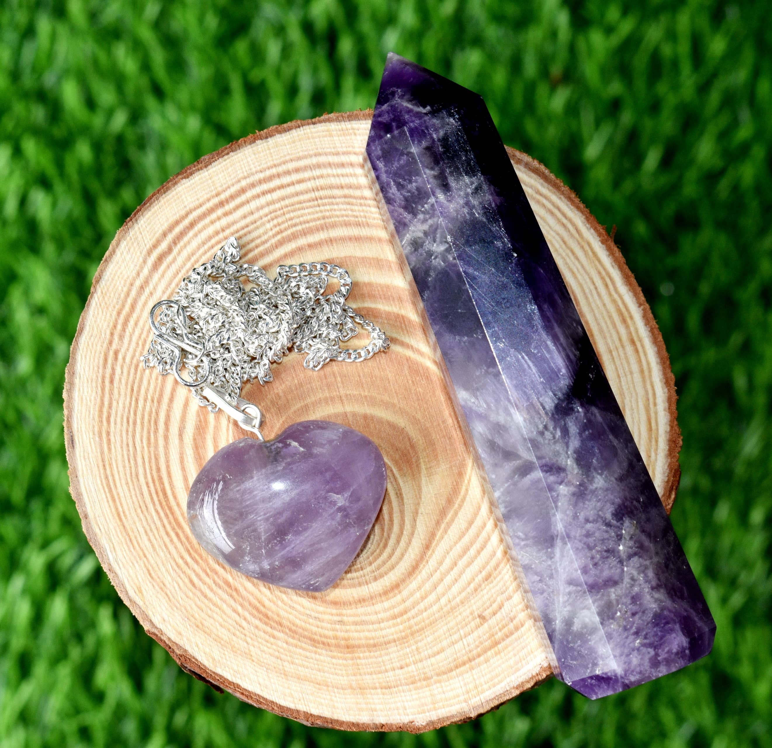 Amethyst Crystal Gift Set For Emotional Support and Protection, Real Polished Gemstones.