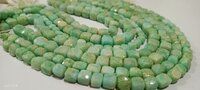 Natural Amazonite Faceted Box Shape 6 to 8mm Beads Strand 14''Long