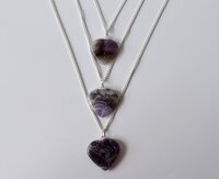 Amethyst Heart Pendant Crystal Heart Pendant Heart Shaped Necklaces