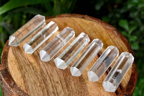 Crystal Quartz Points, Double Terminated Pointed Crystal Pencils