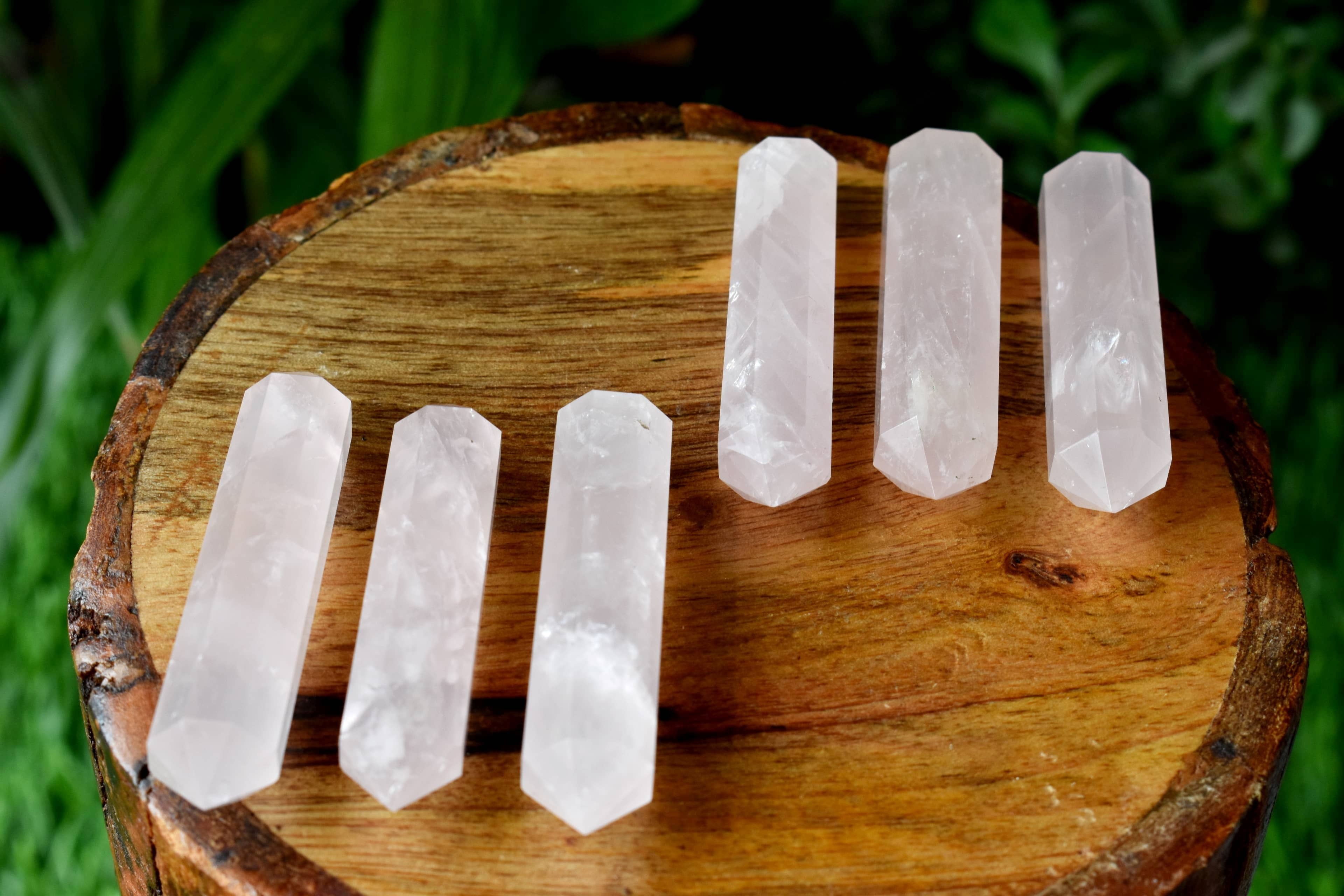 Rose Quartz Points, Double Terminated Pointed Crystal Pencils