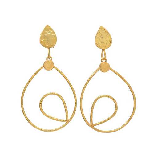 gold plated tear drop earring set