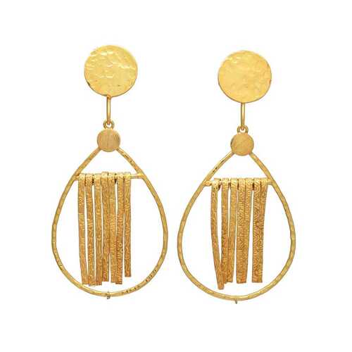 gold plated tear drop designer earring set