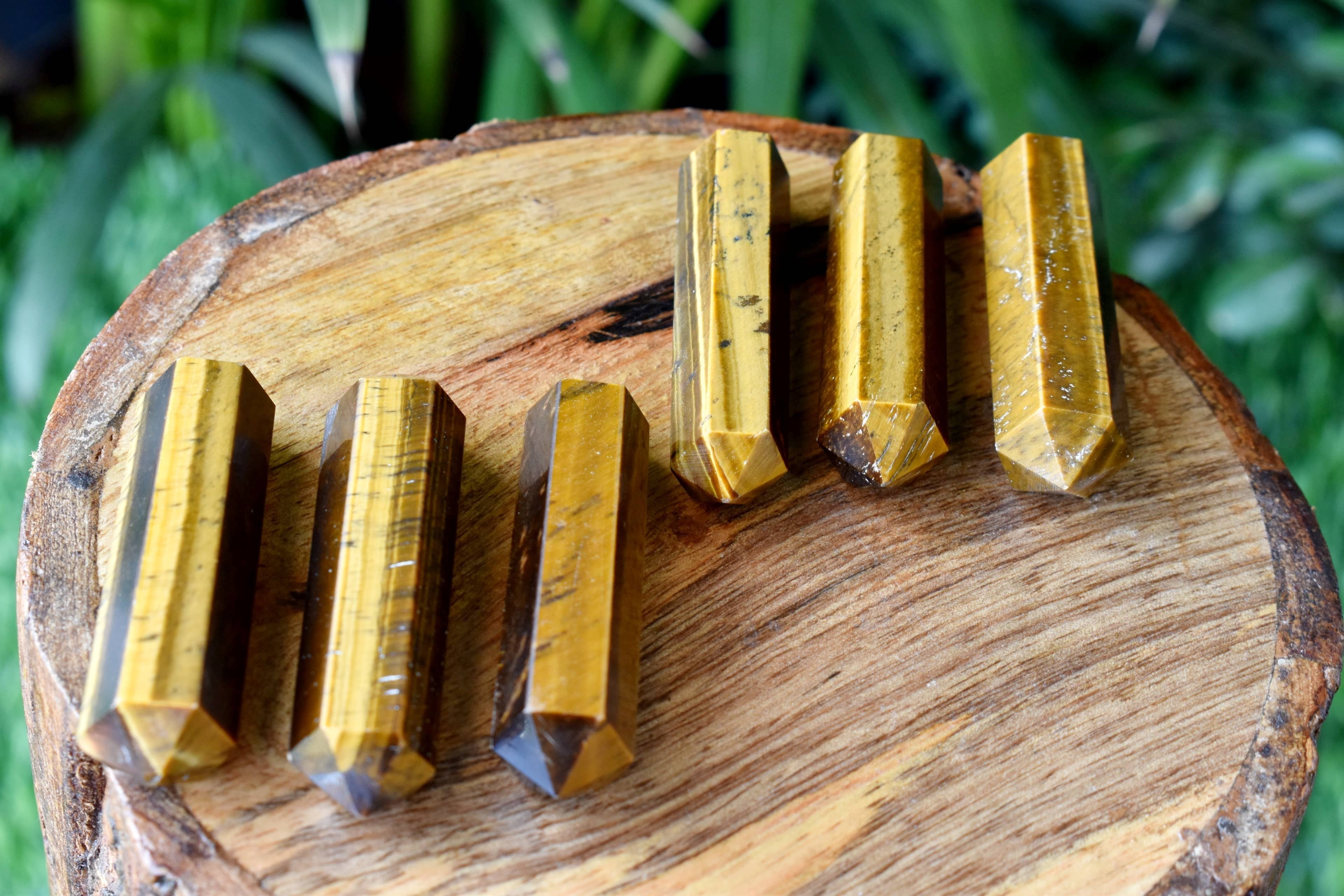 Tiger Eye Points, Double Terminated Pointed Crystal Pencils