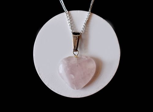 Rose Quartz Pendant Crystal Heart Pendant Heart Shaped Necklaces