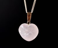 Rose Quartz Pendant Crystal Heart Pendant Heart Shaped Necklaces