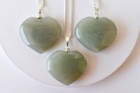 Green Aventurine Heart Pendant Crystal Heart Pendant  Heart Shaped Necklaces