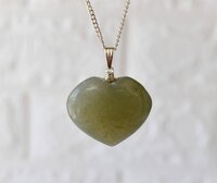 Green Aventurine Heart Pendant Crystal Heart Pendant  Heart Shaped Necklaces