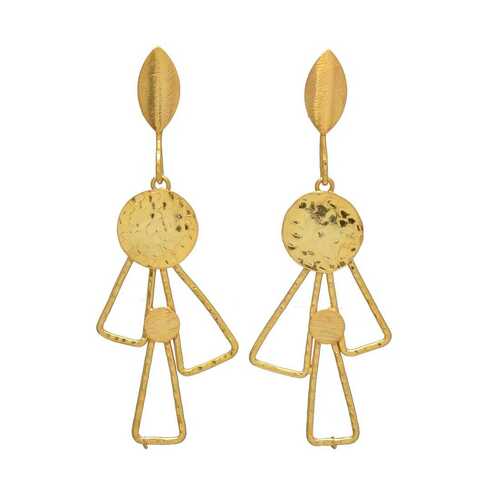 gold plated dangle charm earring set