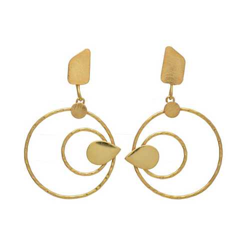 gold plated handmade alloy drop earring set