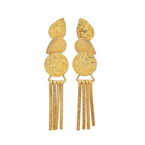 gold plated handmade dangle earring set