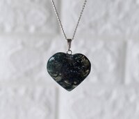 Moss Agate Heart Pendant Crystal Heart Pendant Heart Shaped Necklaces