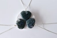 Moss Agate Heart Pendant Crystal Heart Pendant Heart Shaped Necklaces