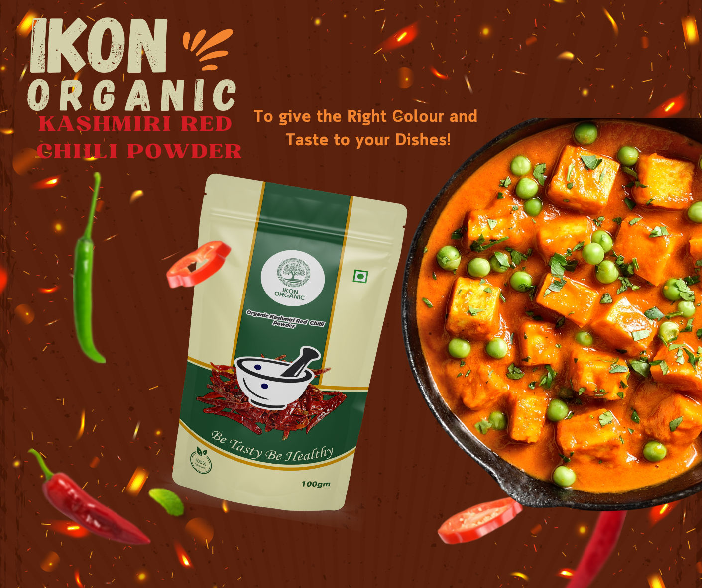 IKON Organic Kashmiri Red Chilli Powder -100gm