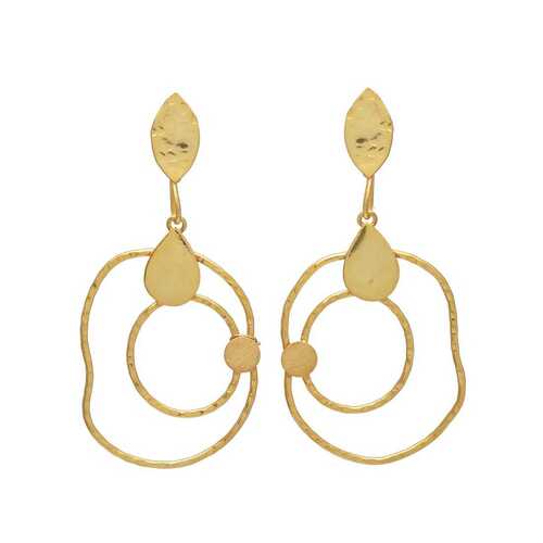 golden geomatic earring set for woman