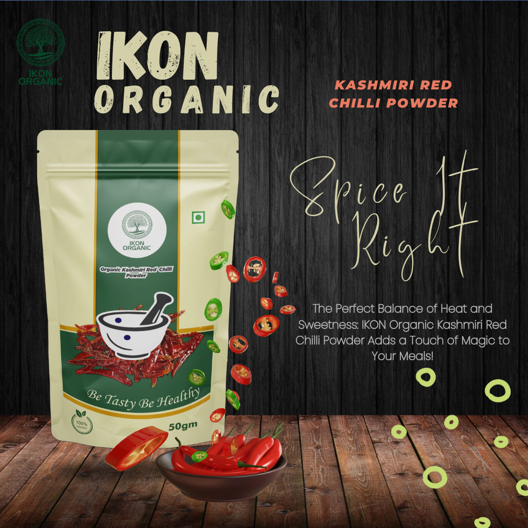 IKON Organic Kashmiri Red Chilli Powder -50gm