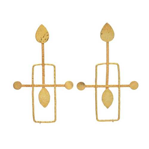 Golden drop rectangular earring Set for woman