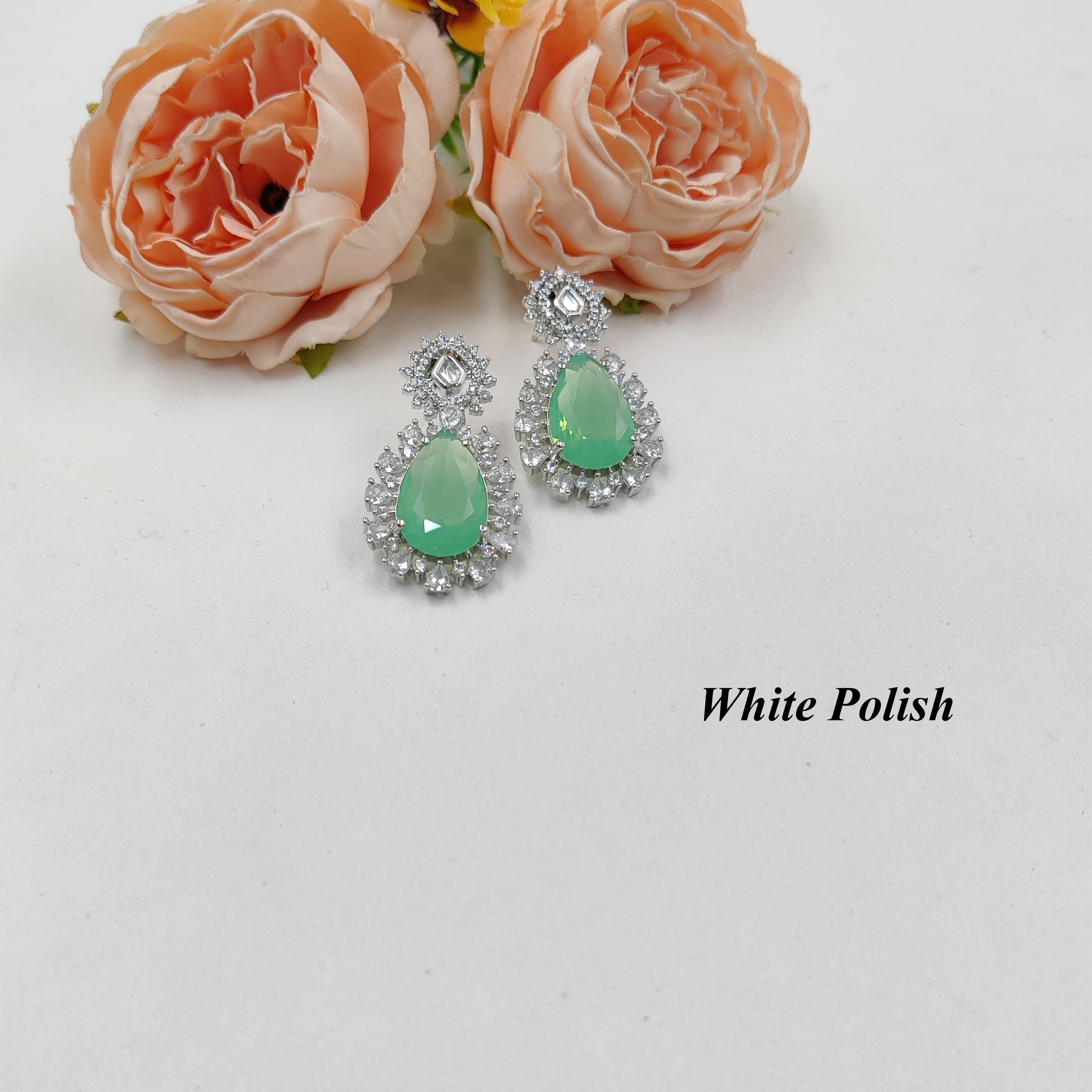 Colourstone Designer American Diamond Earring