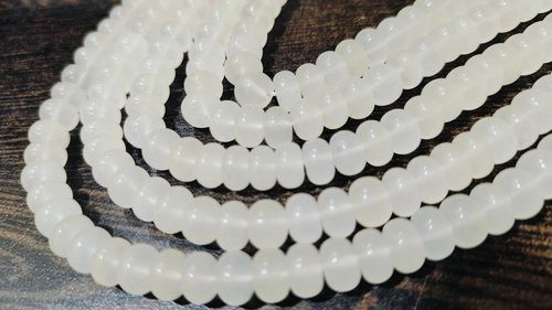 Natural White Quartz Rondelle Plain 8mm Beads Sold Per Strand 8'' Long