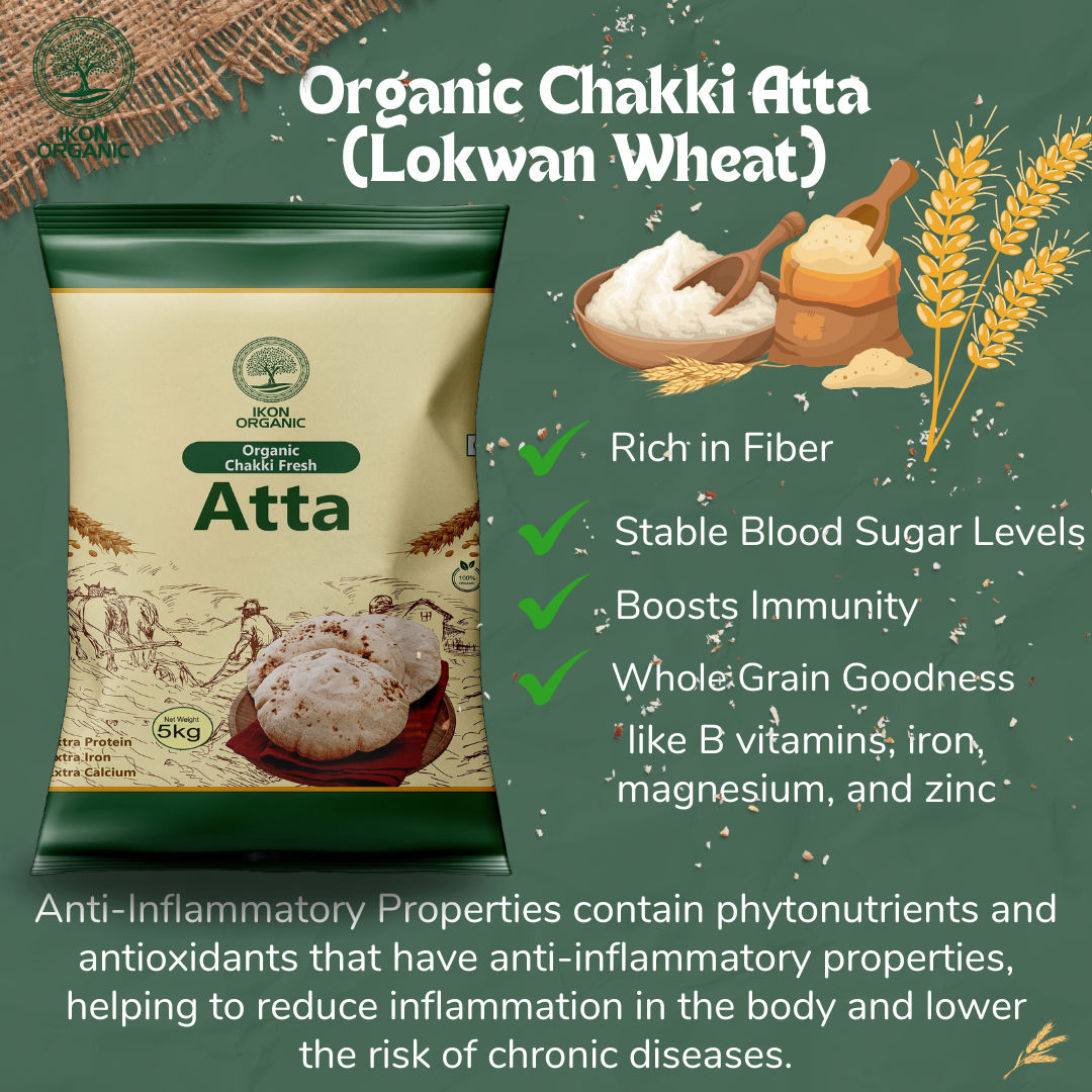 IKON Organic Chakki Fresh Atta - 5 kg