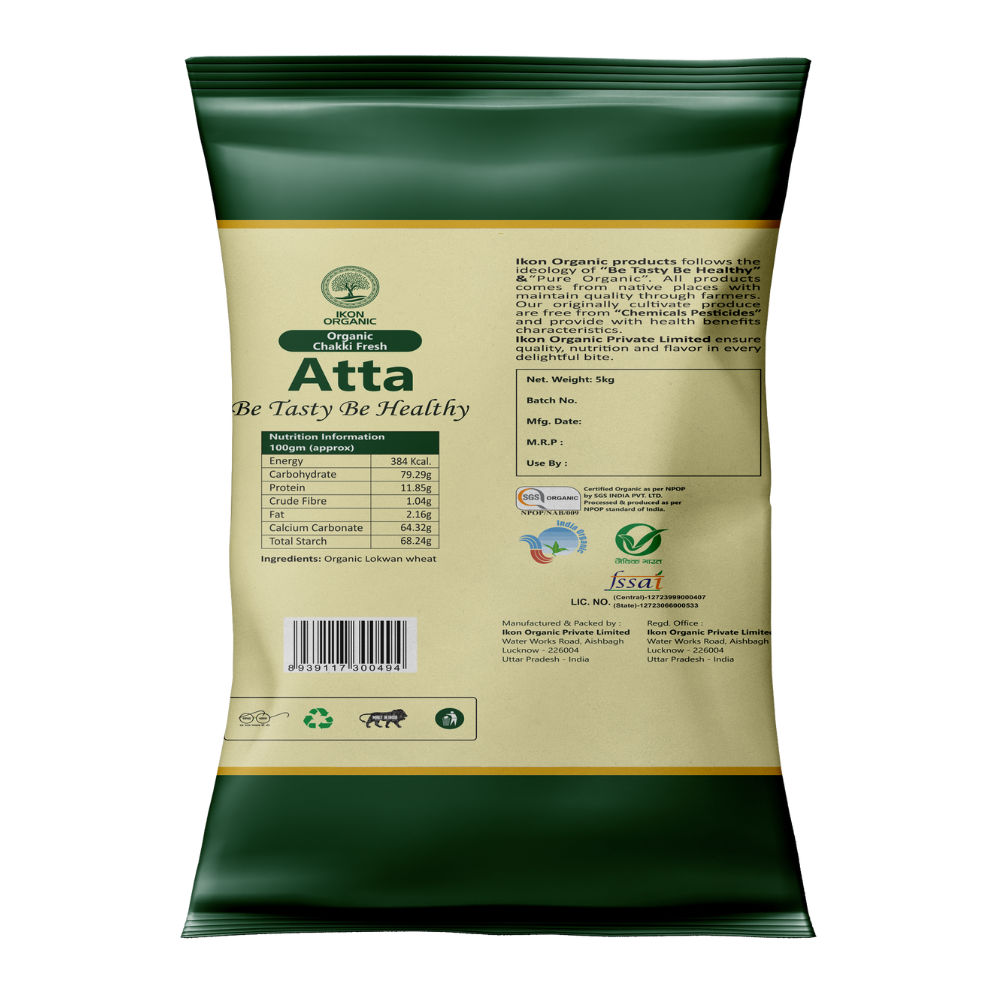 IKON Organic Chakki Fresh Atta - 5 kg