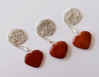 Red Jasper Heart Pendant Crystal Heart Shaped Necklaces