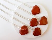 Red Jasper Heart Pendant Crystal Heart Shaped Necklaces