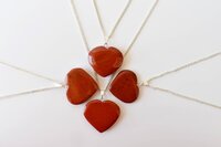 Red Jasper Heart Pendant Crystal Heart Shaped Necklaces