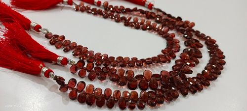 Natural Mozambique Garnet Pear Shape 4X6 to 5X7mm Faceted Beads Strand 8''Long