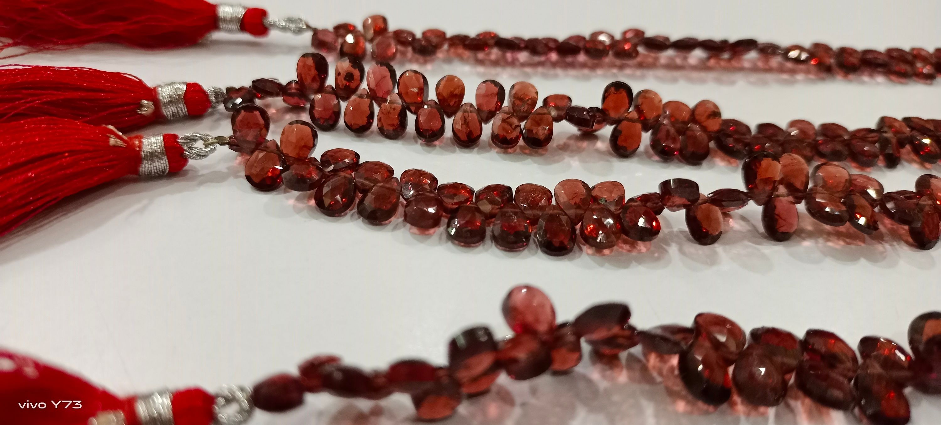 Natural Mozambique Garnet Pear Shape 4X6 to 5X7mm Faceted Beads Strand 8''Long