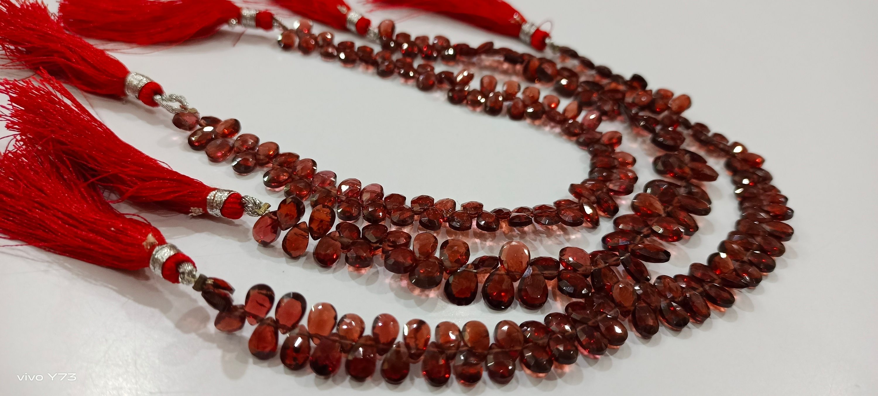 Natural Mozambique Garnet Pear Shape 4X6 to 5X7mm Faceted Beads Strand 8''Long