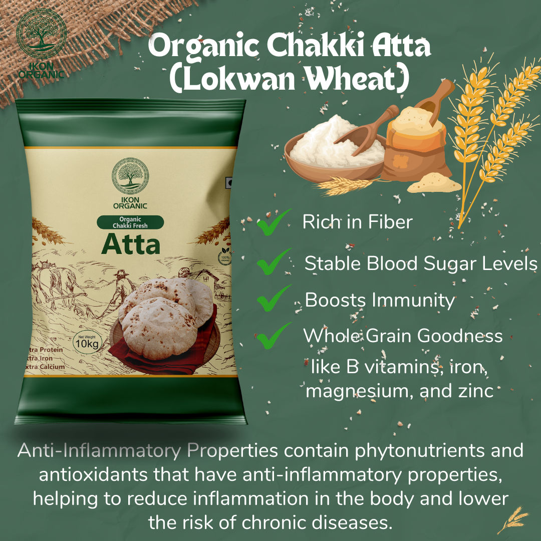 IKON Organic Chakki Fresh Atta-10 kg